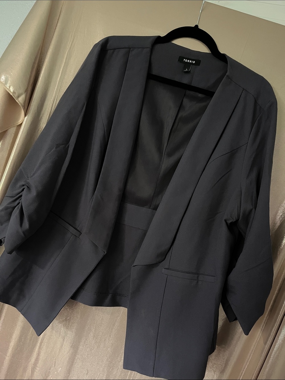torrid Black Open-Front Draped Blazer